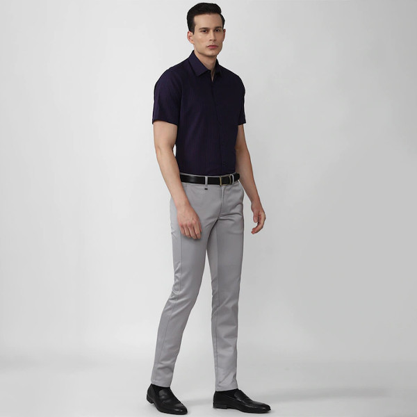 Men Grey Slim Fit Trousers