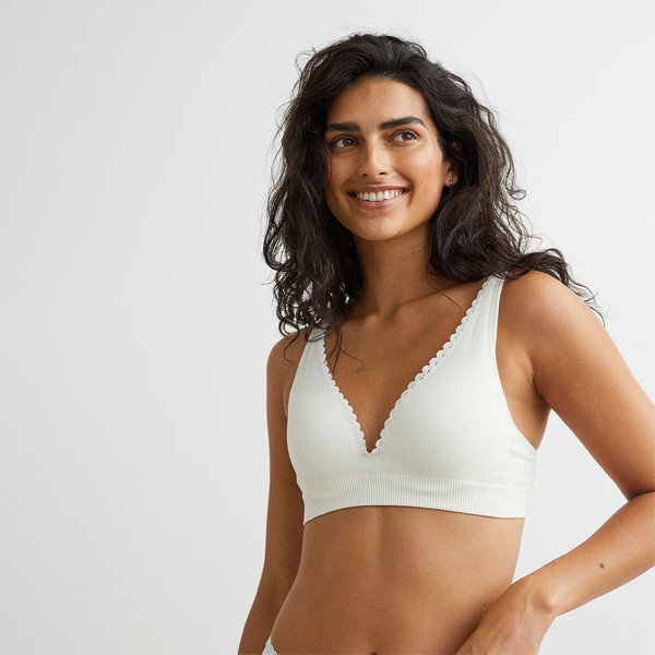 Women White Seamless Jersey Push-Up Bra