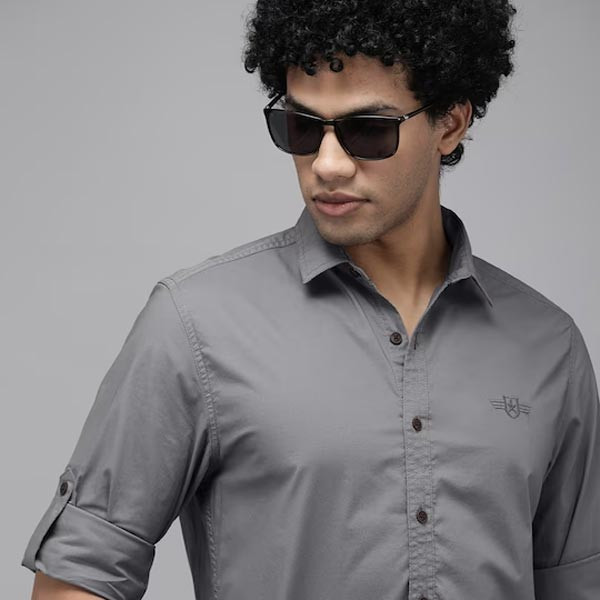Men Castle Rock Slim Fit Opaque Spread Collared Sustainable Formal Shirt