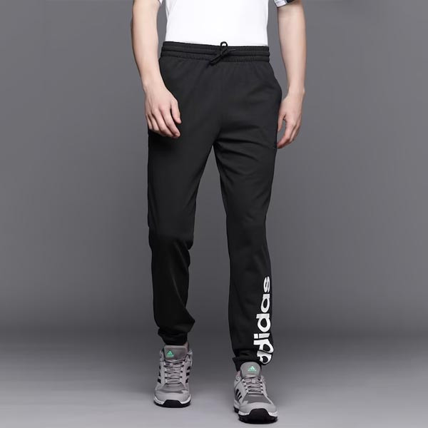 Men Black Brand logo Printed Sustainable Track Pants