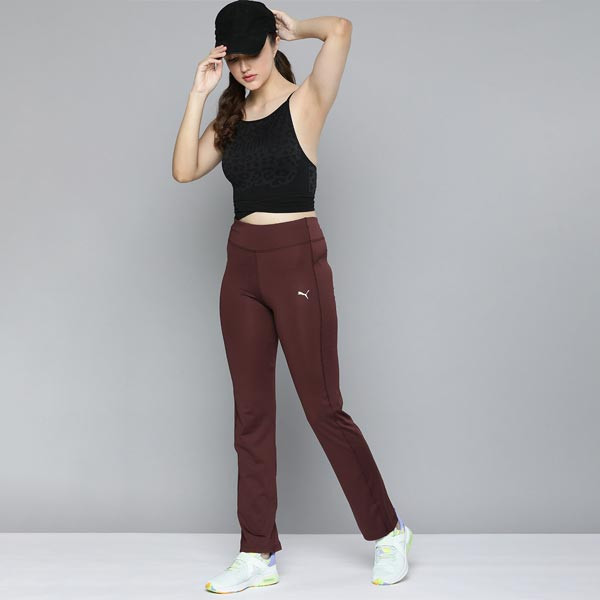 PUMA Women Maroon dryCell Straight Leg Track Pants