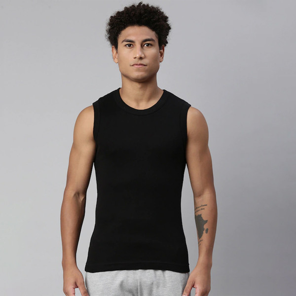 Men Smartskin Technology Cotton Gym Vests with Tag Free Comfort-014