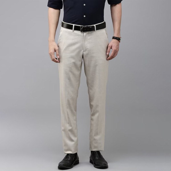 Men Checked Slim Fit Trousers