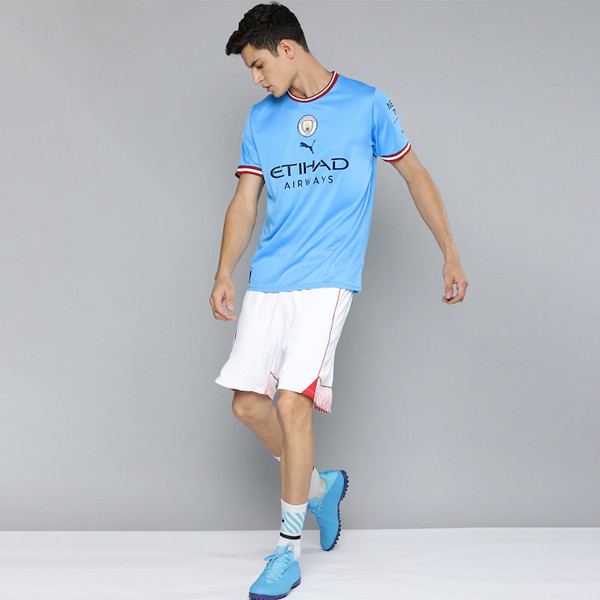 Men Blue Printed Manchester City Football T-shirt
